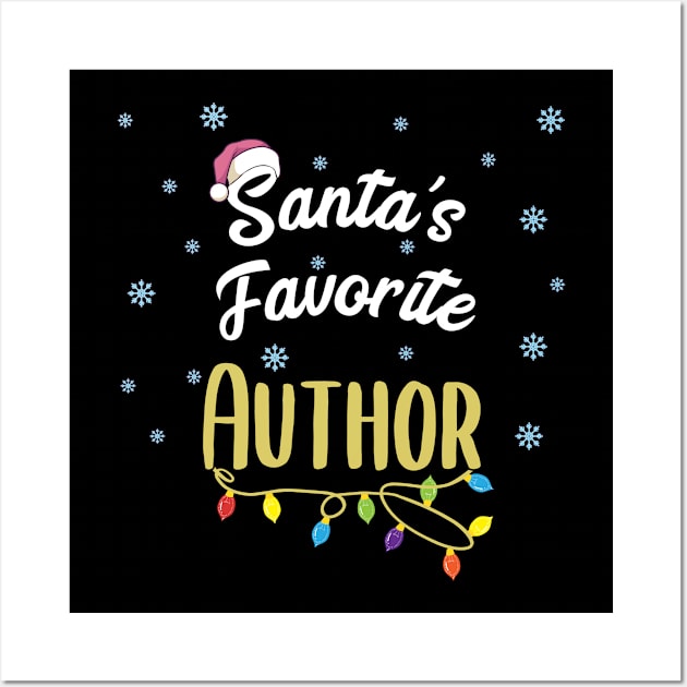 Santa's Favorite Author Writer Writing Gifts Wall Art by MGO Design